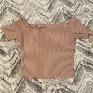 Pink off the shoulder crop top